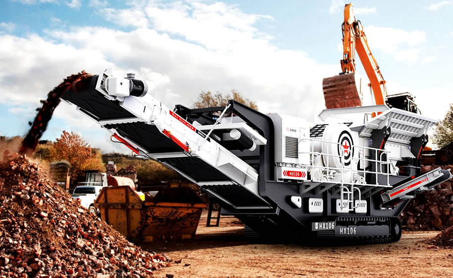 建筑垃圾移動(dòng)碎石機(jī)械