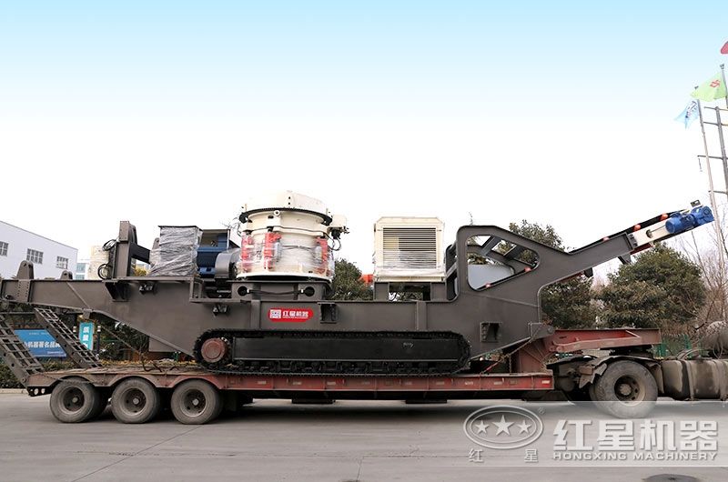 輪胎圓錐式建筑垃圾移動破碎機